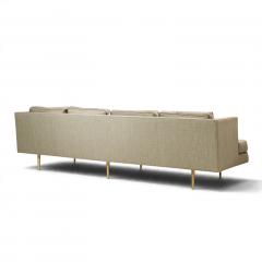 Edward Wormley Edward Wormley for Dunbar Model 4907 Mid Century Brass Leg Sofa - 4816657