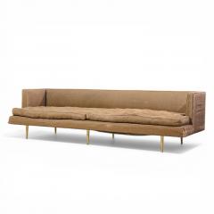 Edward Wormley Edward Wormley for Dunbar Model 4907A Mid Century Brass Leg Sofa - 4554758
