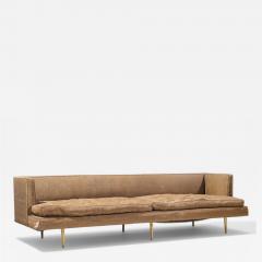 Edward Wormley Edward Wormley for Dunbar Model 4907A Mid Century Brass Leg Sofa - 4555191