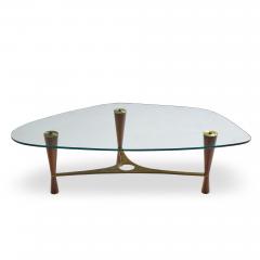Edward Wormley Edward Wormley for Dunbar Model 5309 Mid Century Brass and Rosewood Coffee Table - 4534606
