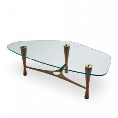 Edward Wormley Edward Wormley for Dunbar Model 5309 Mid Century Brass and Rosewood Coffee Table - 4534607