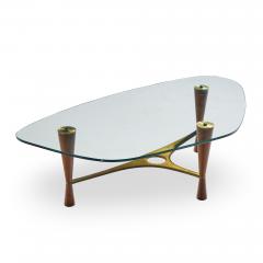 Edward Wormley Edward Wormley for Dunbar Model 5309 Mid Century Brass and Rosewood Coffee Table - 4534609