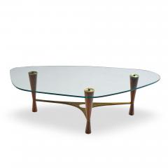 Edward Wormley Edward Wormley for Dunbar Model 5309 Mid Century Brass and Rosewood Coffee Table - 4534610