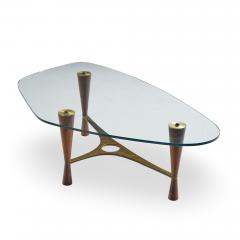 Edward Wormley Edward Wormley for Dunbar Model 5309 Mid Century Brass and Rosewood Coffee Table - 4534611