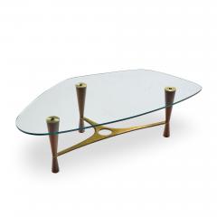 Edward Wormley Edward Wormley for Dunbar Model 5309 Mid Century Brass and Rosewood Coffee Table - 4534612