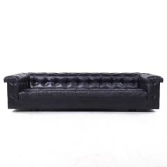 Edward Wormley Edward Wormley for Dunbar Model 5407 Mid Century Black Leather Party Sofa - 4138836