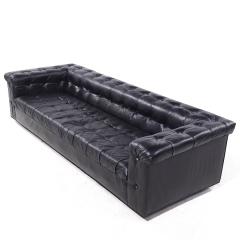 Edward Wormley Edward Wormley for Dunbar Model 5407 Mid Century Black Leather Party Sofa - 4138837