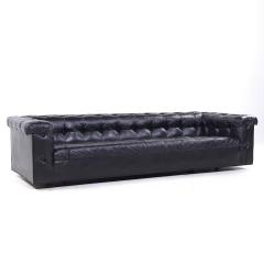 Edward Wormley Edward Wormley for Dunbar Model 5407 Mid Century Black Leather Party Sofa - 4138838