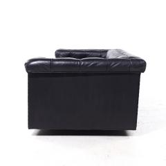 Edward Wormley Edward Wormley for Dunbar Model 5407 Mid Century Black Leather Party Sofa - 4138839