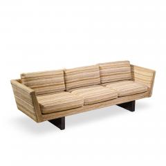 Edward Wormley Edward Wormley for Dunbar Model 5485A Mid Century Mahogany Angle Arm Sofa - 4565447