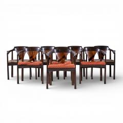 Edward Wormley Edward Wormley for Dunbar Model 935 Walnut and Rosewood Chairs Set of 8 - 4466105