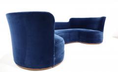 Edward Wormley Edward Wormley for Dunbar Oasis Sofa in Navy Blue Velvet - 4655048