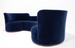Edward Wormley Edward Wormley for Dunbar Oasis Sofa in Navy Blue Velvet - 4655051