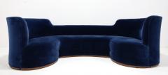 Edward Wormley Edward Wormley for Dunbar Oasis Sofa in Navy Blue Velvet - 4655052