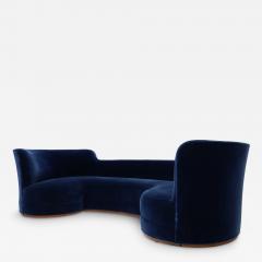 Edward Wormley Edward Wormley for Dunbar Oasis Sofa in Navy Blue Velvet - 4658635