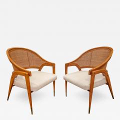 Edward Wormley Edward Wormley for Dunbar Pair of Iconic Lounge Chairs in Laminated Ash 1954 - 3333573