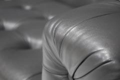 Edward Wormley Edward Wormley for Dunbar Party Sofa Model 5407 in Dark Gray Leather - 2307356