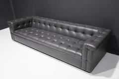 Edward Wormley Edward Wormley for Dunbar Party Sofa Model 5407 in Dark Gray Leather - 2307357