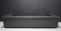 Edward Wormley Edward Wormley for Dunbar Party Sofa Model 5407 in Dark Gray Leather - 2307361