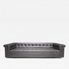Edward Wormley Edward Wormley for Dunbar Party Sofa Model 5407 in Dark Gray Leather - 2308798