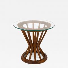 Edward Wormley Edward Wormley for Dunbar Sheaf of Wheat Side Table in Mahogany with Glass Top - 2235628
