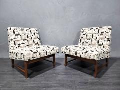 Edward Wormley Edward Wormley for Dunbar Slipper Chairs in French Fabric - 2707216