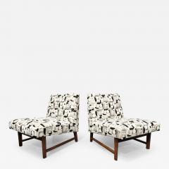 Edward Wormley Edward Wormley for Dunbar Slipper Chairs in French Fabric - 2709331