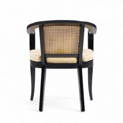 Edward Wormley Edward Wormley for Dunbar Style Mid Century Cane and Black Lacquer Lounge Chair - 4413870