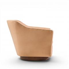 Edward Wormley Edward Wormley for Dunbar Style Mid Century Walnut Swivel Lounge Chairs Pair - 4636035