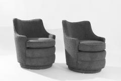 Edward Wormley Edward Wormley for Dunbar Swivel Chairs in Grey Boucl 1950s - 2184299