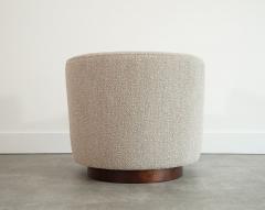 Edward Wormley Edward Wormley for Dunbar Swivel Chairs in Mahogany and Taupe Boucle C 1950s - 4599305