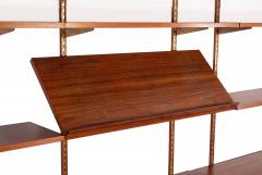 Edward Wormley Edward Wormley for Dunbar Three Bay Walnut Brass Shelving System 1952 - 4810955