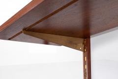 Edward Wormley Edward Wormley for Dunbar Three Bay Walnut Brass Shelving System 1952 - 4810957