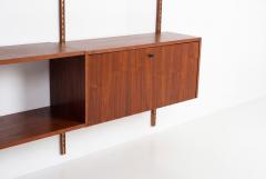 Edward Wormley Edward Wormley for Dunbar Three Bay Walnut Brass Shelving System 1952 - 4810958