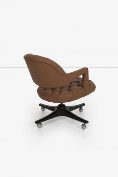 Edward Wormley Edward Wormley for Dunbar Tufted Cantilevered Desk Chair in Spinneybeck Saddle L - 2782939