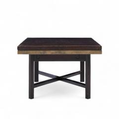 Edward Wormley Edward Wormley for Dunbar Walnut Stone and Brass Expanding Coffee Table - 4357284