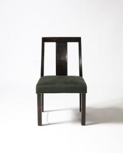 Edward Wormley Mahogany Linen and Brass Side Chair by Edward Wormley for Dunbar USA c 1950 - 4207244