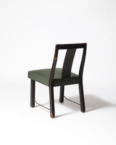 Edward Wormley Mahogany Linen and Brass Side Chair by Edward Wormley for Dunbar USA c 1950 - 4207250