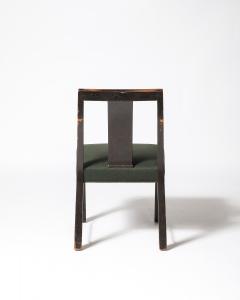 Edward Wormley Mahogany Linen and Brass Side Chair by Edward Wormley for Dunbar USA c 1950 - 4207251
