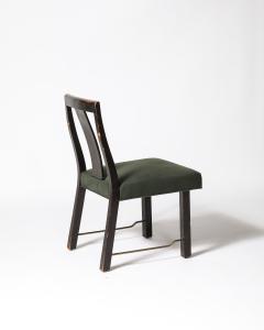 Edward Wormley Mahogany Linen and Brass Side Chair by Edward Wormley for Dunbar USA c 1950 - 4207252