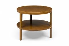 Edward Wormley Mid Century Circular Blond Maple Two Tier End Side Table - 2787841