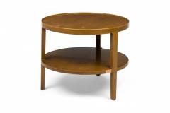 Edward Wormley Mid Century Circular Blond Maple Two Tier End Side Table - 2787842