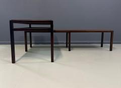 Edward Wormley Mid Century Dunbar Style Nesting Tables in Walnut and Ebonized Frames - 4317377