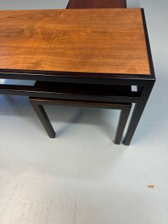 Edward Wormley Mid Century Dunbar Style Nesting Tables in Walnut and Ebonized Frames - 4317433
