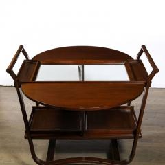 Edward Wormley Mid Century Hand Rubbed Walnut Drop Leaf Bar Cart by Edward Wormley for Dunbar - 3276052