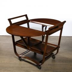 Edward Wormley Mid Century Hand Rubbed Walnut Drop Leaf Bar Cart by Edward Wormley for Dunbar - 3276056