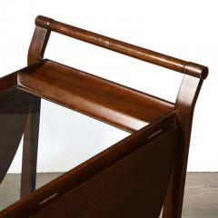 Edward Wormley Mid Century Hand Rubbed Walnut Drop Leaf Bar Cart by Edward Wormley for Dunbar - 3276141