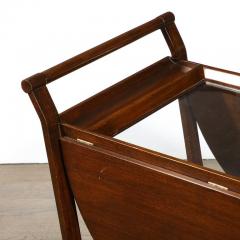Edward Wormley Mid Century Hand Rubbed Walnut Drop Leaf Bar Cart by Edward Wormley for Dunbar - 3276189