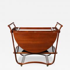 Edward Wormley Mid Century Hand Rubbed Walnut Drop Leaf Bar Cart by Edward Wormley for Dunbar - 4039478