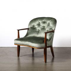 Edward Wormley Mid Century Janus Club Chairs by Edward Wormley for Dunbar in Velvet Walnut - 4162075